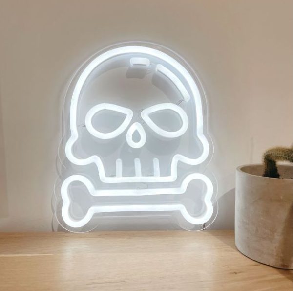 ئون نئون آلفا neonalfa neon sign Neon skull bone design