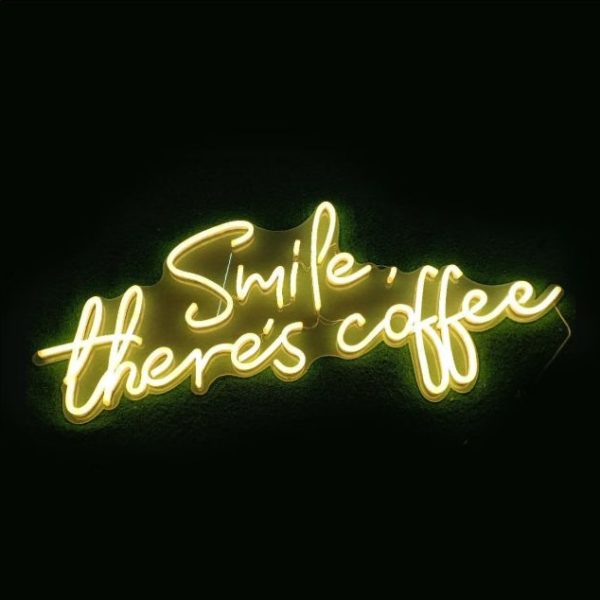 ئون نئون آلفا neonalfa neon sign smile-theres-coffee-neon-signs