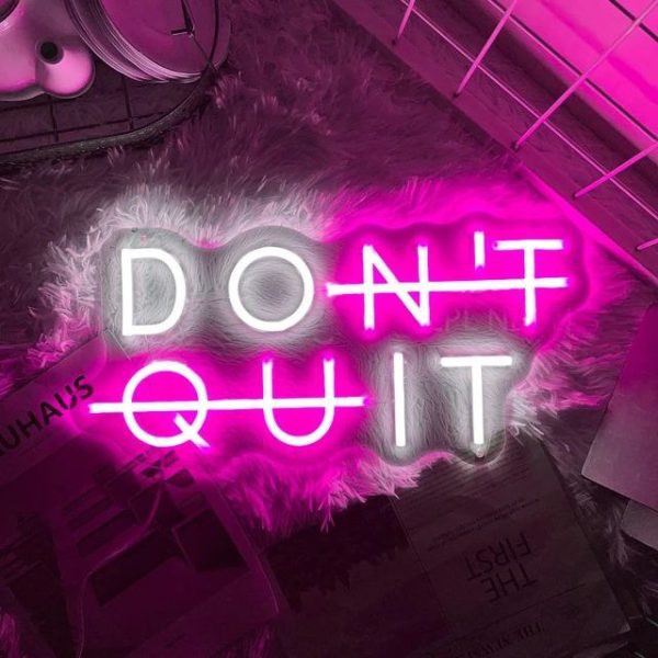 ئون نئون آلفا neonalfa neon sign don't quit neon signs