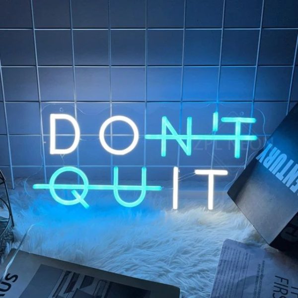 ئون نئون آلفا neonalfa neon sign don't quit neon signs