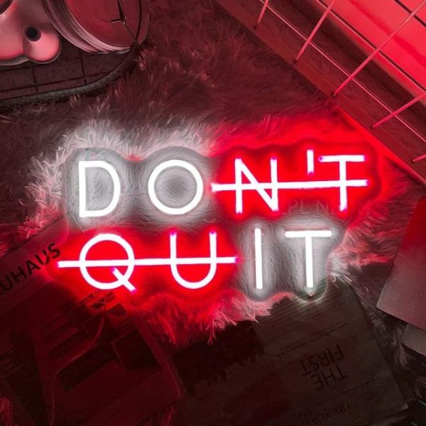 ئون نئون آلفا neonalfa neon sign don't quit neon signs