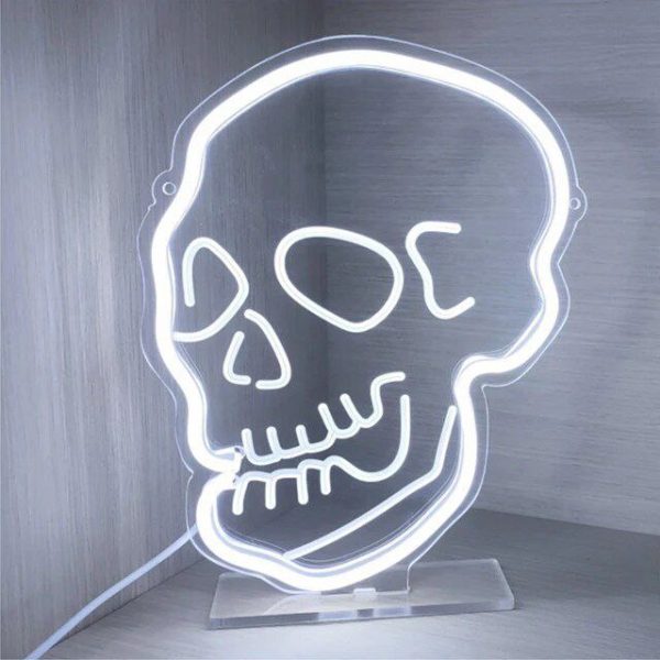 ئون نئون آلفا neonalfa neon sign Skull skeleton neon sign