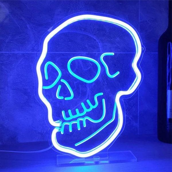 ئون نئون آلفا neonalfa neon sign Skull skeleton neon sign